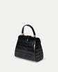 Croc-Embossed Crest Lock Top Handle Bag (PRE-SALE)