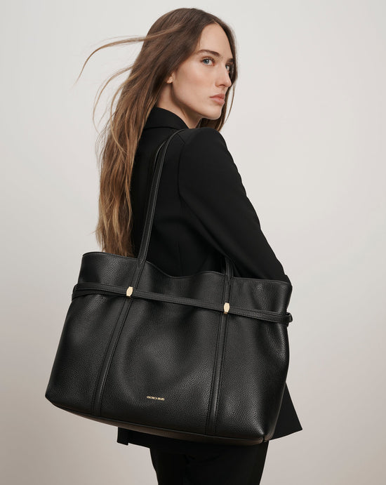 Lasso Belted Tote Bag - Black