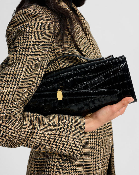 Veronica Beard Croc Embossed Dash Clutch