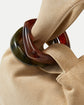 Suede Veronica Beard Swing Clutch - Stone Khaki (PRE-SALE)