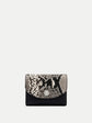Snake-Embossed Flap Card Holder - Black Multi