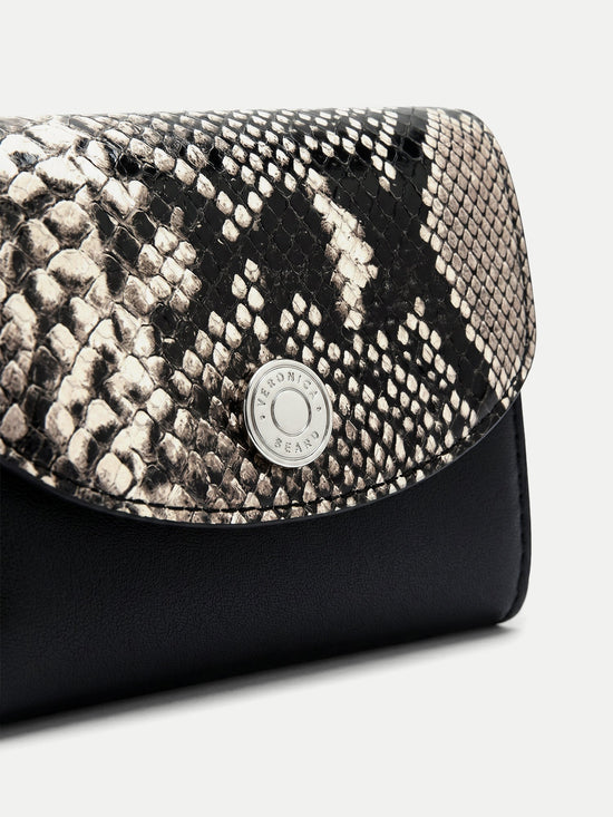 Snake-Embossed Flap Card Holder - Black Multi (PRE-SALE)