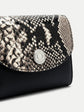 Snake-Embossed Flap Card Holder - Black Multi