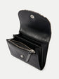 Snake-Embossed Flap Card Holder - Black Multi