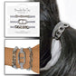 2-in-1 Bracelet Hair Tie Set - Grey Cord