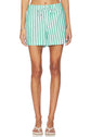 Embroidered Cotton Shorts - Emerald Cabana Stripe (PRE-SALE)