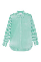 Embroidered Oversized Shirt - Emerald Cabana Stripe
