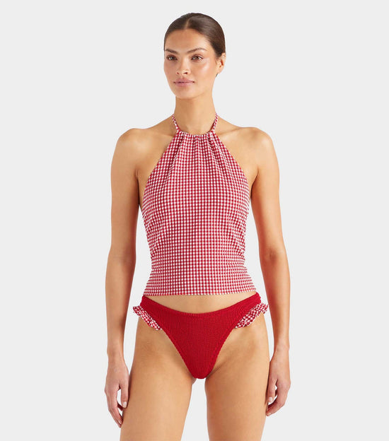 Gingham Seersucker Halter Top