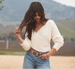 Antonella Crossover Sweater - Ivory