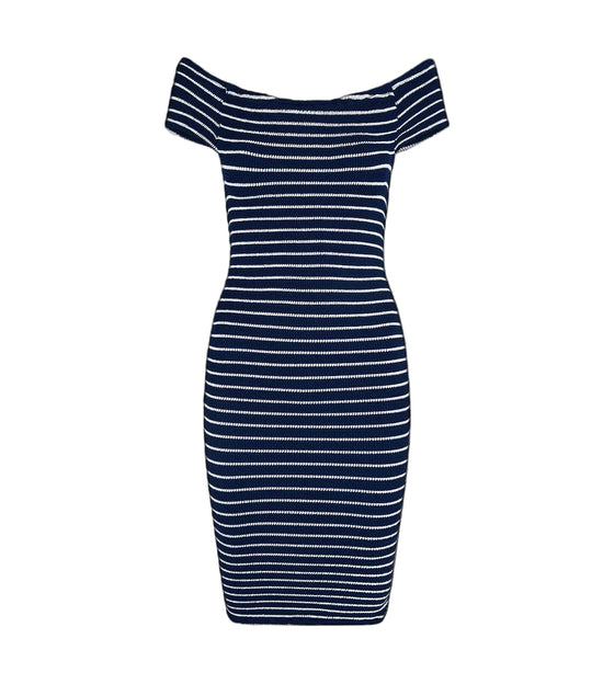 Grace Dress - Navy/White