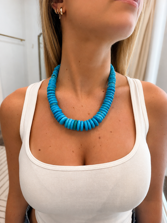 Vintage Statement Tapered Turquoise Necklace
