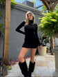 Claire L/S Mock Neck Mini - Black