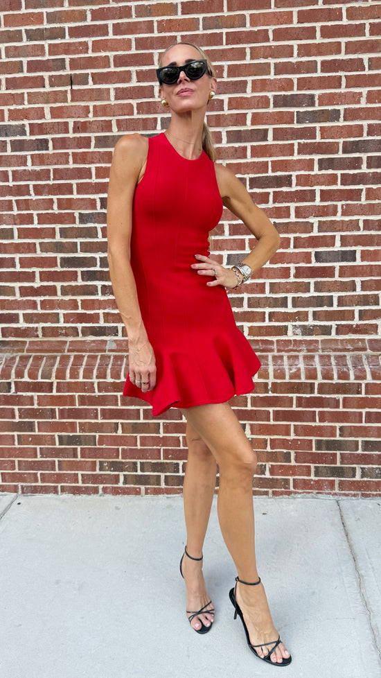 Dropped Waist Corset Dress - Rouge