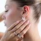 The Deco Hoops - Silver Petite