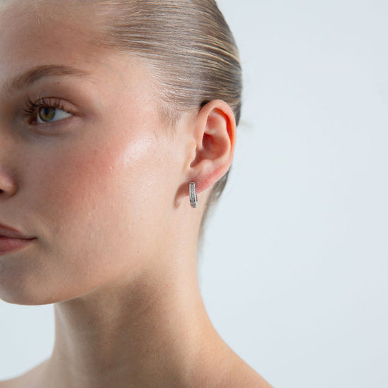 The Deco Hoops - Silver Petite