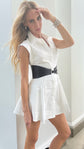 Adler Belted Cotton Mini Dress