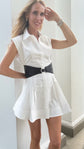 Adler Belted Cotton Mini Dress