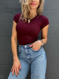 Amber Fitted Tee - Merlot