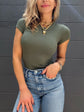 Amber Fitted Tee - Olive