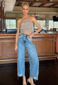 CAMILA COELHO BEADED DENIM PANT