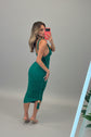 Alessia Draped Jersey Midi Dress