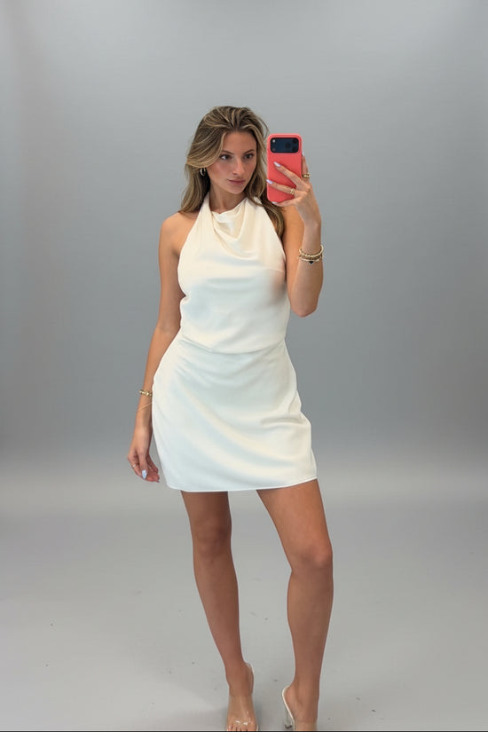 Reanna Satin Mini Dress - Ivory