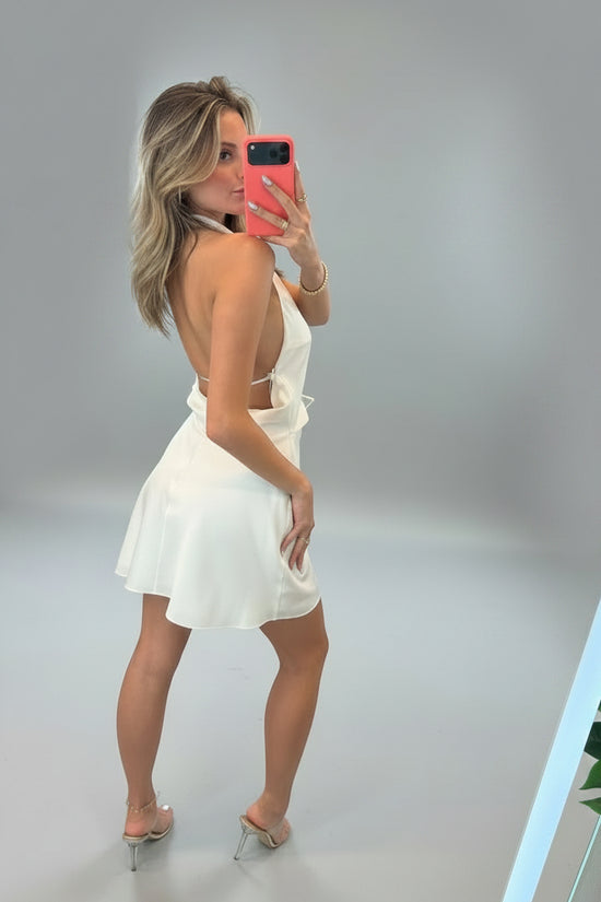 Reanna Satin Mini Dress - Ivory