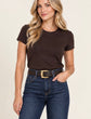 Ressi Micro-Rib Tee - Dark Java