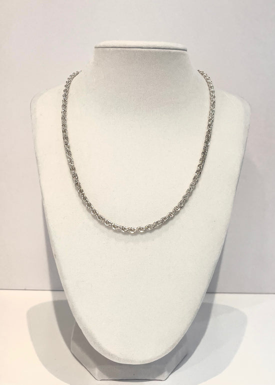 Vintage Silver Plated Twisted Chain  Necklace