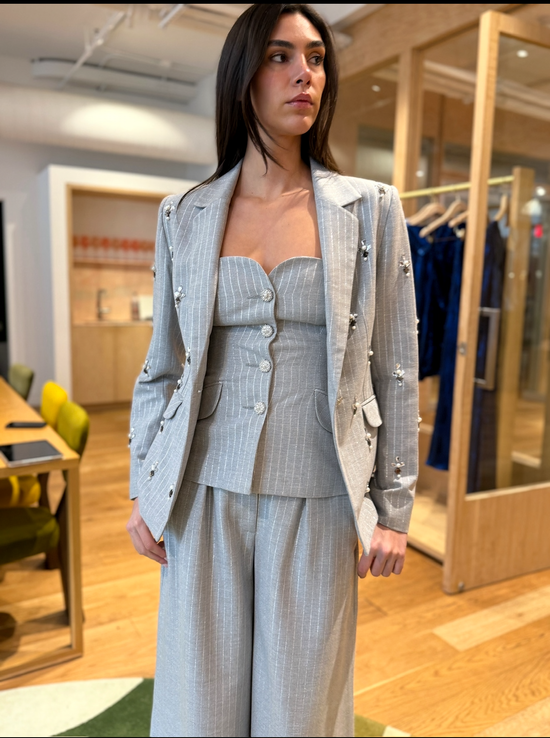 Metallic Pinstripe Blazer