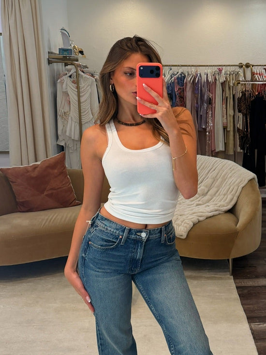 Sasha Scoop Tank - White