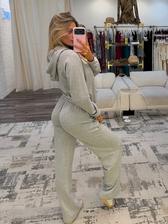 Reece Wide-Leg Sweat Pant - Heather Grey