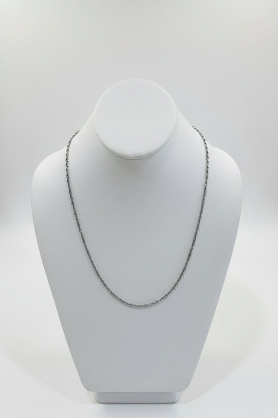 Vintage Silver-Plated Textured Chain Necklace
