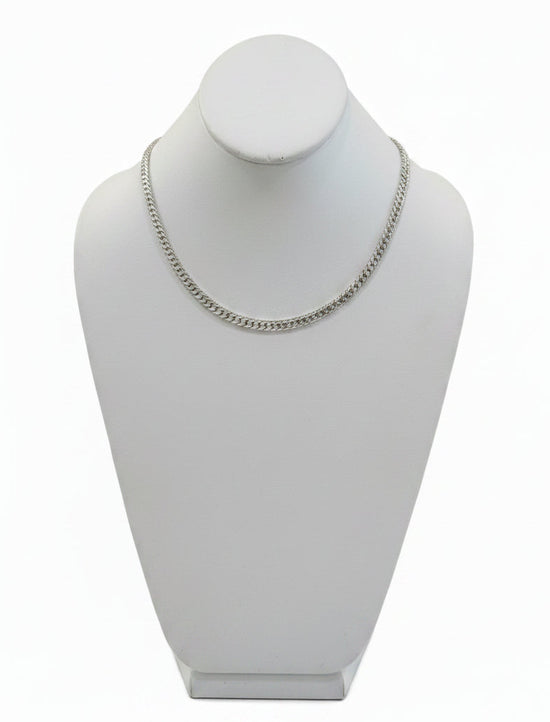 Vintage Silver-Plated Herringbone Serpentine Necklace