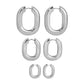 Icon Oval Hoops - Silver Grande
