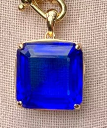 Statement Emerald Cut Pendant - Sapphire