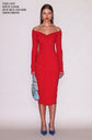 Off Shoulder Hourglass Rib Midi Dress (PRE-SALE)
