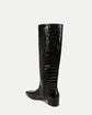 Cecile Croc-Embossed Tall Boot - Black (PRE-SALE)