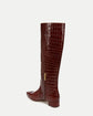 Cecile Croc-Embossed Tall Boot - Sepia (PRE-SALE)