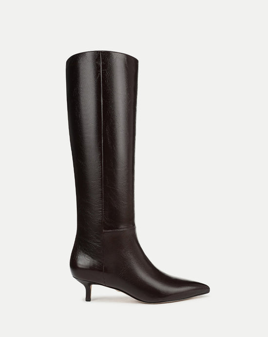 Lisa Leather Tall Boot - Dark Raisin