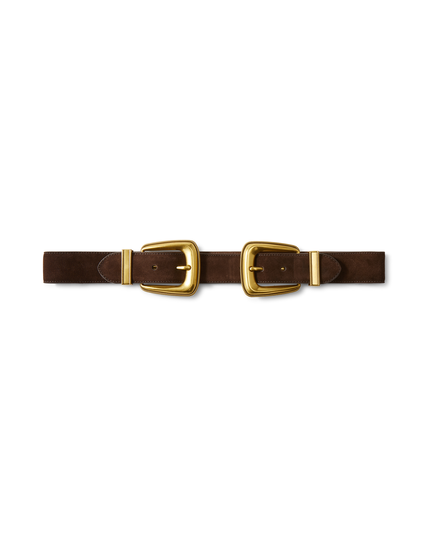 SUEDE DOUBLE BUCKLE ARCH BELT