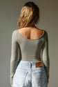 Boatneck Long Sleeve Top - Sage