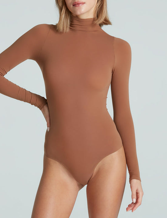 Ballet Mockneck Longsleeve Bodysuit - Cocoa