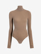 Ballet Turtleneck Bodysuit w/ Thumbholes - Truffle