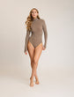 Ballet Turtleneck Bodysuit w/ Thumbholes - Truffle