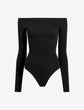 Ballet Off-Shoulder Bodysuit - Black