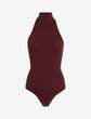 Ballet Turtleneck Halter Bodysuit - Raisin
