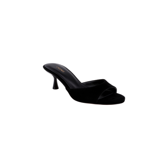 Arleen Kitten-Heel Mule - Black Suede (PRE-SALE)