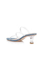 Ludovica Kitten-Heel Sandal - Light Blue Denim