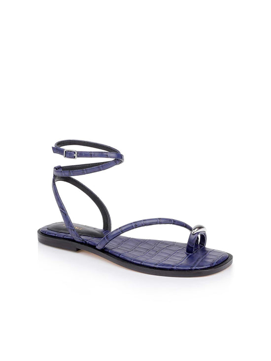 Mariana Leather Sandal - Midnight Croco